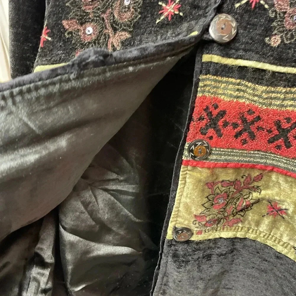 Flashback Front Button Jacket Black Rust - Picture 3 of 7